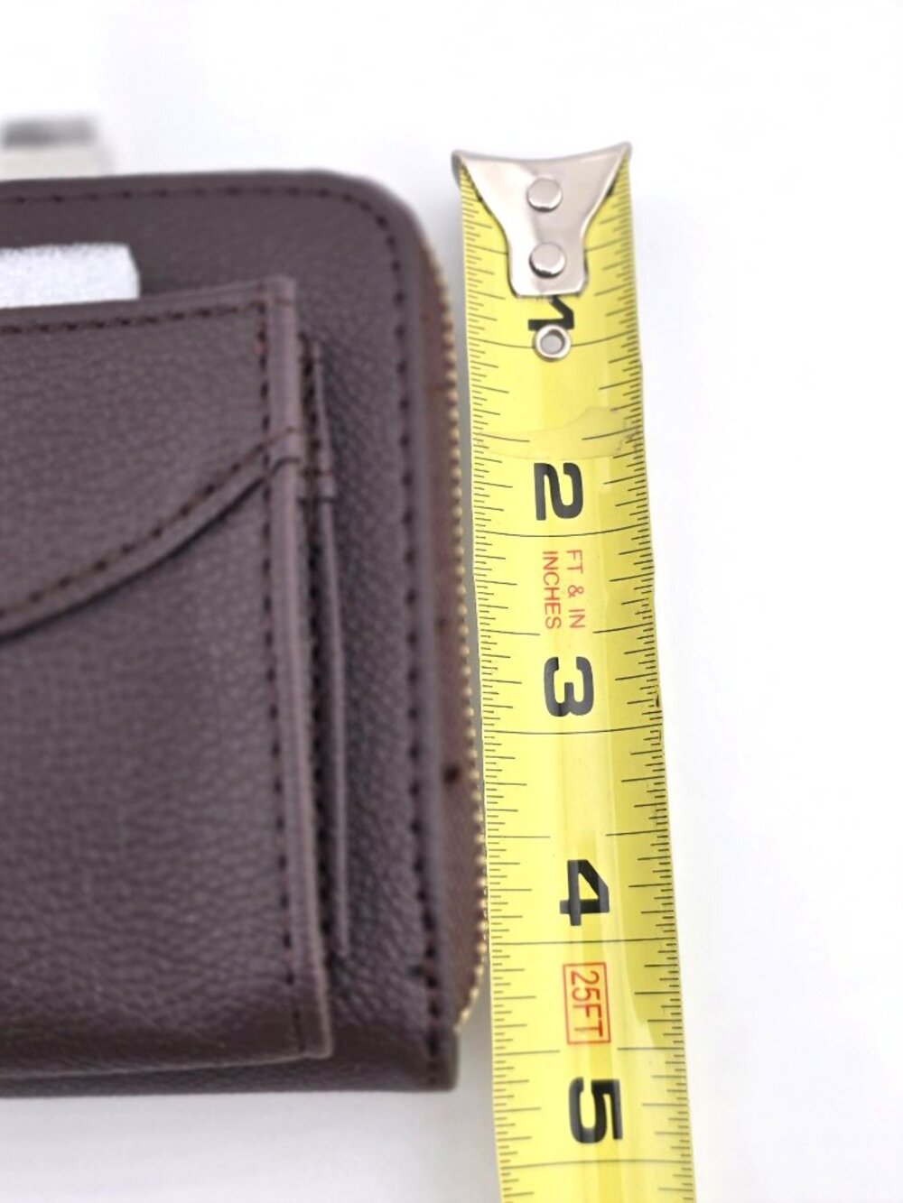 NWOT London Fog Brown Faux Leather Wristlet Wallet Gold Accents & Zipper Closure - Picture 10 of 11